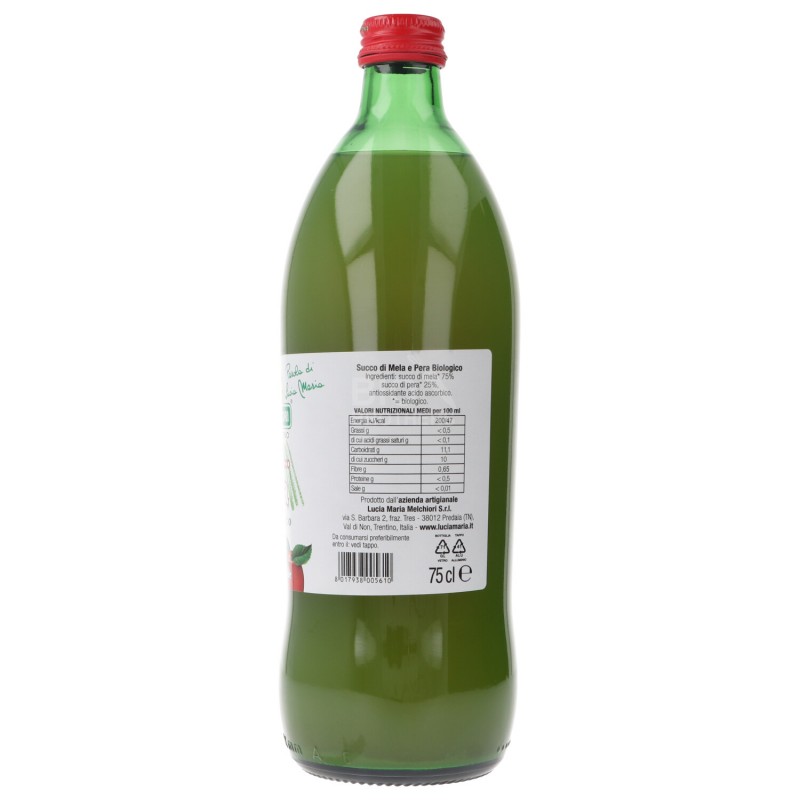 SUCCO FIOR DI PERA BIOLOGICO SUCCO MELA-PERA BOTTIGLIA 750ML MELCHIORI