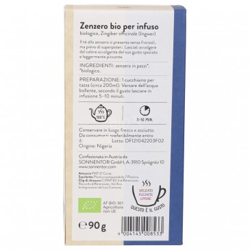 Zenzero a pezzetti bio per infuso