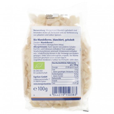 MANDORLE IN SCAGLIE BIO 100G MORGENLAND