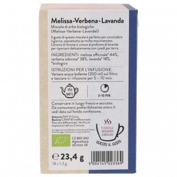 TISANA MELISSA VERBENA LAVANDA BIO FILTRI SNN