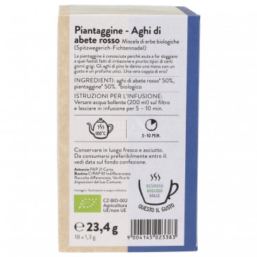 TISANA PIANTAGGINE ABETE ROSSO FILTRI BIO SNN