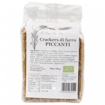 Crackers di farro rustici piccanti con semi