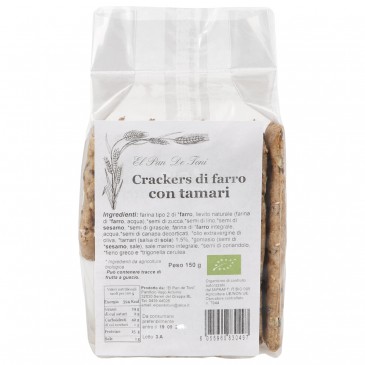 Crackers di farro rustici con semi croccanti e tamari