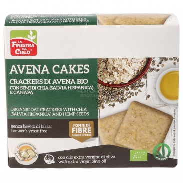 Avena cakes crackers di avena bio con semi di chia (salvia hispanica) e canapa